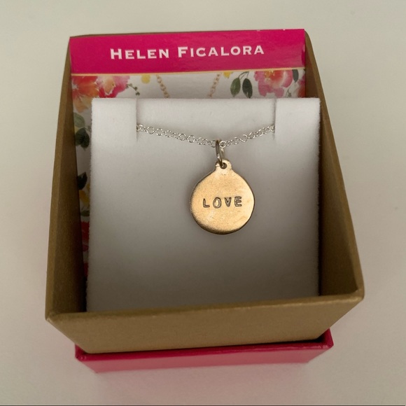 Helen Ficalora Sterling Silver LOVE Disc Necklace - Picture 4 of 10